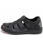 Черни анатомични мъжки сандали, естествена кожа - всекидневни обувки за лятото N 100020124