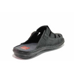 Черни мъжки чехли, естествена кожа - ежедневни обувки за лятото N 100020127