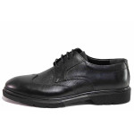 Черни анатомични мъжки обувки, естествена кожа - елегантни обувки за целогодишно ползване N 100020505