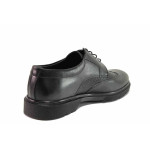 Черни анатомични мъжки обувки, естествена кожа - елегантни обувки за целогодишно ползване N 100020505