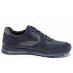 Сини анатомични мъжки обувки, естествена кожа - всекидневни обувки за пролетта и есента N 100020587