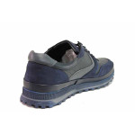 Сини анатомични мъжки обувки, естествена кожа - всекидневни обувки за пролетта и есента N 100020587