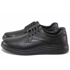 Черни мъжки обувки, естествена кожа - ежедневни обувки за пролетта и есента N 100020588