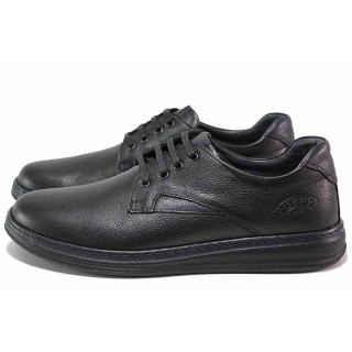 Черни мъжки обувки, естествена кожа - ежедневни обувки за пролетта и есента N 100020588