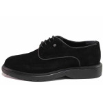 Черни анатомични мъжки обувки, естествен велур - всекидневни обувки за пролетта и есента N 100020589