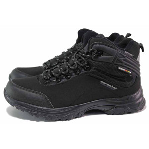 Черни мъжки боти, текстилна материя - спортни обувки за есента и зимата N 100020593