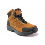 Кафяви мъжки боти, естествена кожа - всекидневни обувки за есента и зимата N 100020594