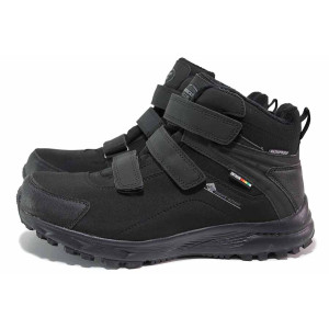 Черни мъжки боти, текстилна материя - всекидневни обувки за есента и зимата N 100020596