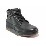 Черни мъжки боти, естествена кожа - ежедневни обувки за есента и зимата N 100020598