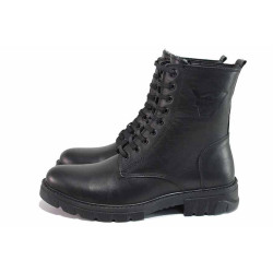 Черни мъжки боти, анатомични, естествена кожа - всекидневни обувки за есента и зимата N 100021228