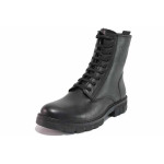 Черни мъжки боти, анатомични, естествена кожа - всекидневни обувки за есента и зимата N 100021228