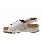 Бели дамски сандали, лачена естествена кожа - всекидневни обувки за лятото N 100019204