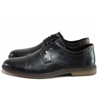 Черни анатомични мъжки обувки, естествена кожа - всекидневни обувки за пролетта и лятото N 100019220