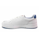 Бели мъжки спортни обувки, естествена кожа - спортни кецове за пролетта и лятото N 100019221