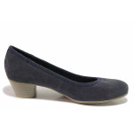 Сини анатомични анатомични дамски обувки със среден ток, здрава еко-кожа - всекидневни обувки за пролетта и лятото N 100019262