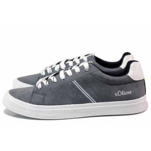 ТъмноСини анатомични анатомични анатомични анатомични мъжки маратонки, здрава еко-кожа - спортни кецове за пролетта и лятото N 100019767