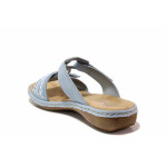 Светлосини дамски чехли, здрава еко-кожа - ежедневни обувки за лятото N 100019828