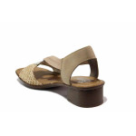 Бежови дамски сандали, здрава еко-кожа - всекидневни обувки за лятото N 100019829