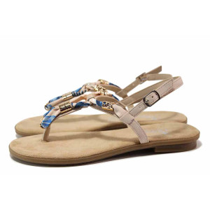 Розови анатомични дамски сандали, здрава еко-кожа - ежедневни обувки за лятото N 100019830