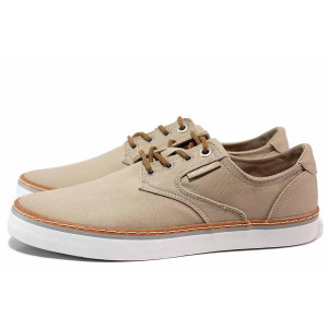 Бежови анатомични мъжки маратонки, текстилна материя - спортни кецове за пролетта и лятото N 100019837