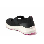 Черни анатомични дамски обувки с равна подметка, текстилна материя - всекидневни обувки за пролетта и лятото N 100019877