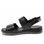 Черни анатомични дамски сандали, естествена кожа - всекидневни обувки за лятото N 100019884