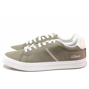 Зелени анатомични анатомични мъжки маратонки, здрава еко-кожа - спортни кецове за пролетта и лятото N 100019892