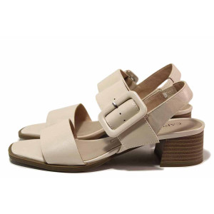 Бежови дамски сандали, естествена кожа - ежедневни обувки за лятото N 100019899