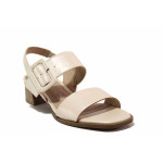 Бежови дамски сандали, естествена кожа - ежедневни обувки за лятото N 100019899