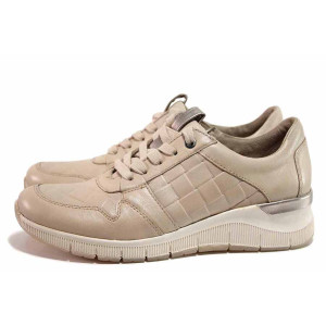 Розови спортни дамски обувки, естествена кожа - спортни обувки за пролетта и лятото N 100019908