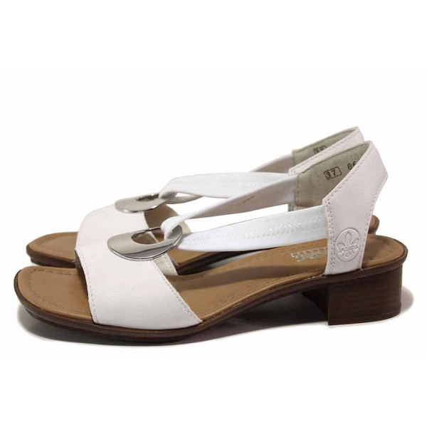 Бели дамски сандали, естествена кожа - всекидневни обувки за лятото N 100019917