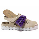 Бежови анатомични дамски сандали, естествена кожа - всекидневни обувки за лятото N 100019932