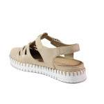 Бежови анатомични дамски сандали, естествена кожа - всекидневни обувки за лятото N 100019932