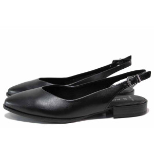 Черни анатомични дамски обувки с равна подметка, естествена кожа - всекидневни обувки за пролетта и лятото N 100019933