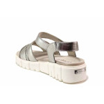 Сиви анатомични дамски сандали, естествена кожа - всекидневни обувки за лятото N 100019938