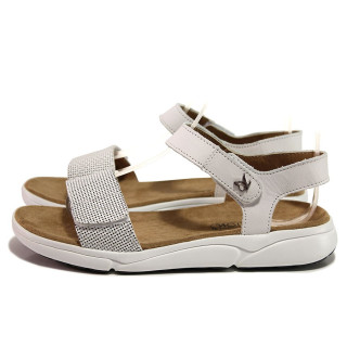 Бели дамски сандали, естествена кожа - всекидневни обувки за лятото N 100019941