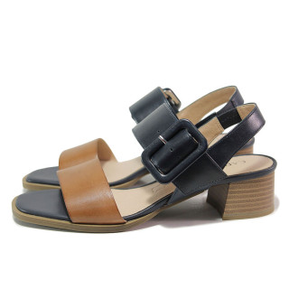 Кафяви анатомични дамски сандали, естествена кожа - ежедневни обувки за лятото N 100019942