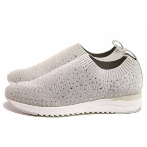 Сиви анатомични спортни дамски обувки, текстилна материя - спортни обувки за пролетта и лятото N 100019957