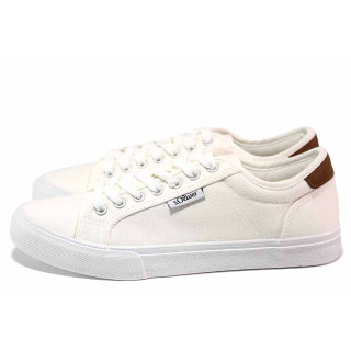 Бели мъжки спортни обувки, текстилна материя - спортни кецове за пролетта и лятото N 100020060