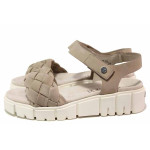 Бежови анатомични дамски сандали, естествен набук - ежедневни обувки за лятото N 100020065