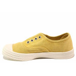 Жълти анатомични спортни дамски обувки, текстилна материя - спортни кецове за пролетта и лятото N 100020067