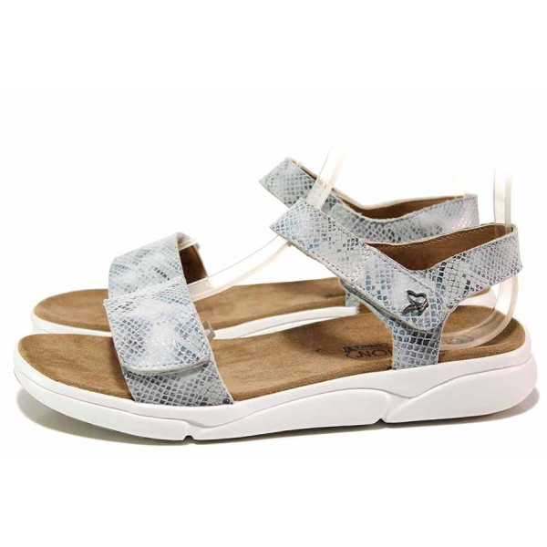 Светлосиви дамски сандали, естествена кожа - всекидневни обувки за лятото N 100020069