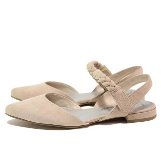 Розови анатомични дамски сандали, текстилна материя - всекидневни обувки за пролетта и лятото N 100020184