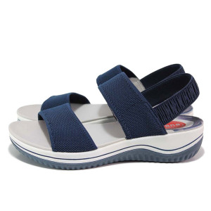 Сини анатомични дамски сандали, текстилна материя - ежедневни обувки за лятото N 100020211