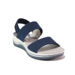 Сини анатомични дамски сандали, текстилна материя - ежедневни обувки за лятото N 100020211
