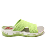 Зелени анатомични дамски чехли, текстилна материя - ежедневни обувки за лятото N 100020213