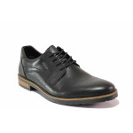 Черни анатомични мъжки обувки, естествена кожа - елегантни обувки за пролетта и есента N 100020234