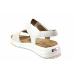 Бели дамски сандали, естествена кожа - всекидневни обувки за лятото N 100020252