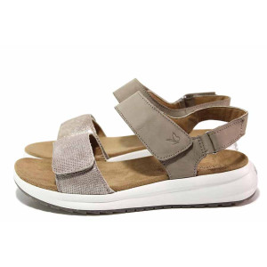 Бежови дамски сандали, естествена кожа - ежедневни обувки за лятото N 100020253