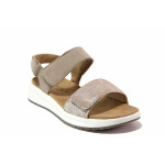 Бежови дамски сандали, естествена кожа - ежедневни обувки за лятото N 100020253
